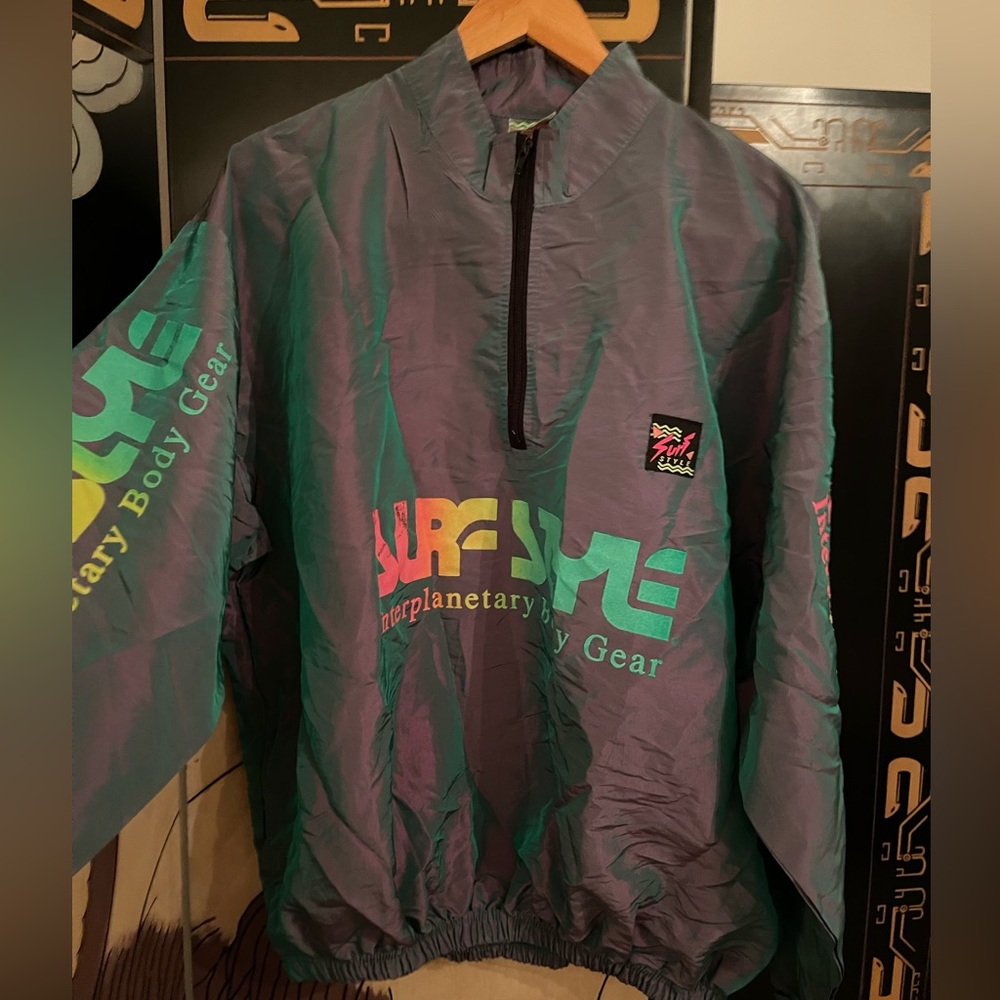 Vintage Iridescent Windbreaker - Surf Style